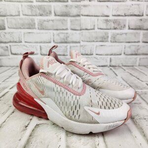 Nike Air Max 270 GS Youth Sz 4Y White Pink Athletic Running Sneakers 943345-108